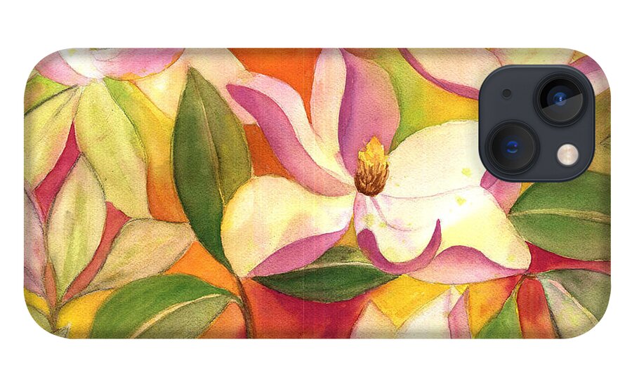 Japanese Magnolia iPhone 13 Case featuring the painting Japanese Magnolia by Kelly Perez