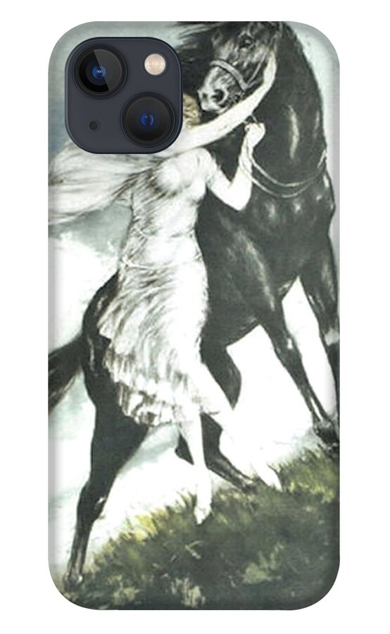 Louis Icart iPhone 13 Case featuring the painting Jeunesse by Louis Icart