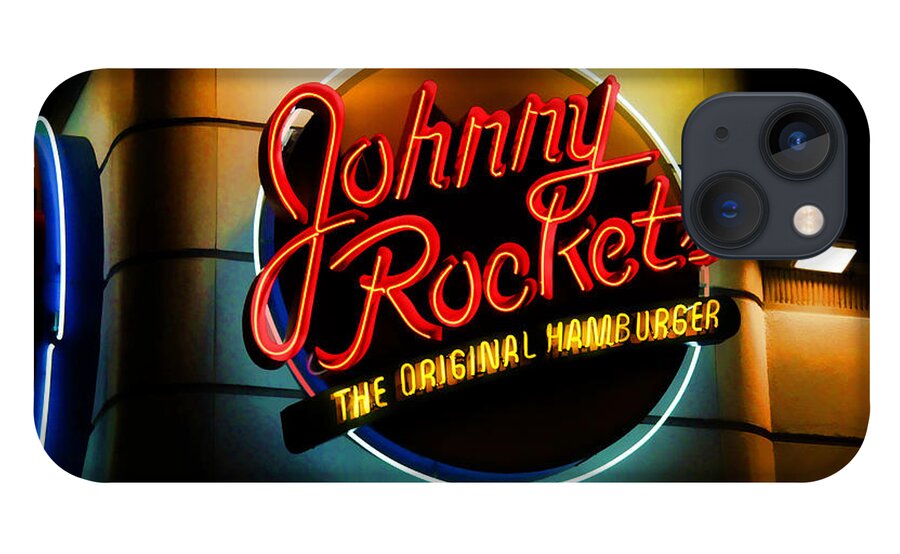 Johnny Rockets iPhone 13 Case featuring the photograph Johnny Rockets Sign by Chuck Staley