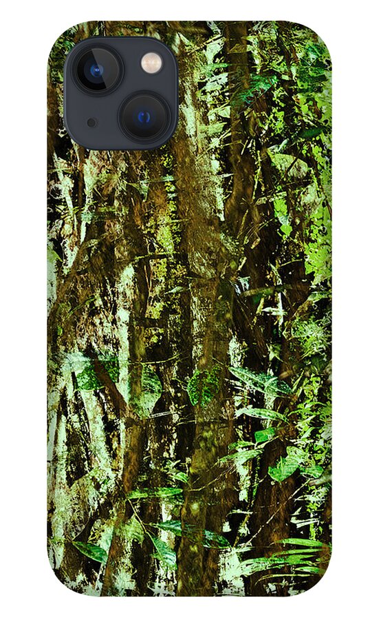 Semi-abstract iPhone 13 Case featuring the photograph Jungle Fantasy by Christopher Byrd