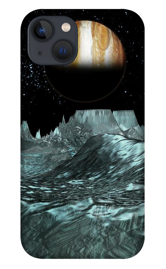 Concepts & Topics iPhone 13 Case featuring the digital art Jupiter From Europa, Artwork by Victor Habbick Visions