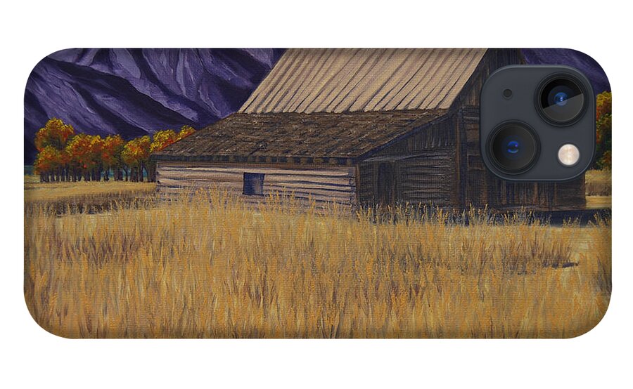 Barn iPhone 13 Case featuring the painting Karen's Teton Barn by Cheryl Fecht