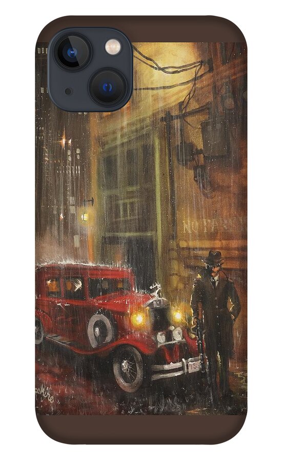 Mobsters iPhone 13 Case featuring the painting Keep the Motor Running by Tom Shropshire