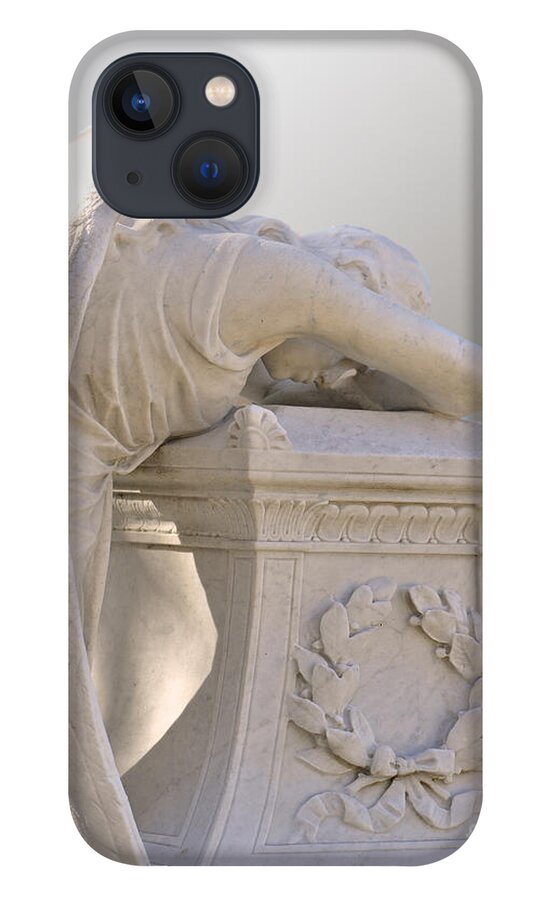 Statue iPhone 13 Case featuring the photograph Kneeling Angel by Josephine Cohn