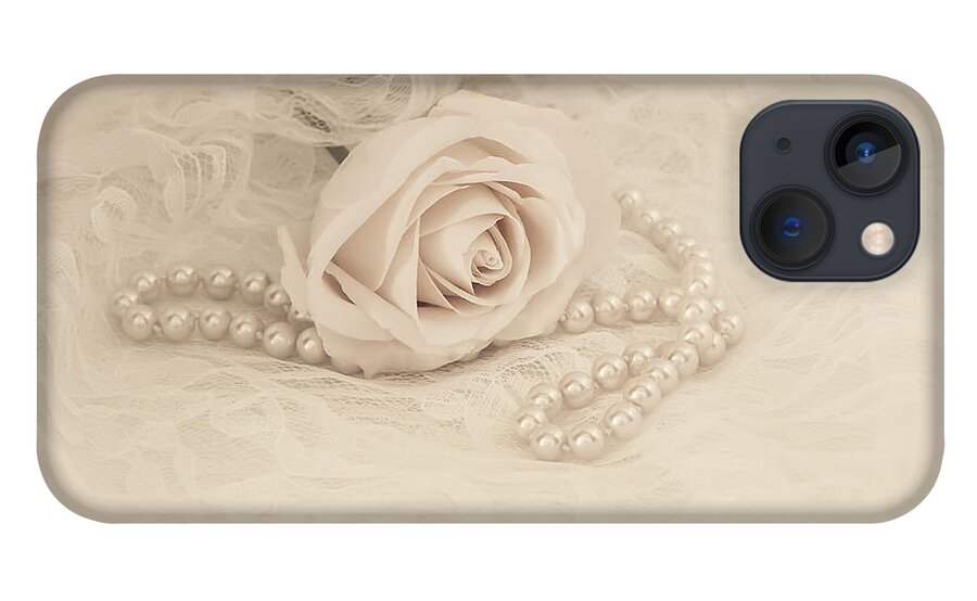 Pearl iPhone 13 Case featuring the photograph Lace and Promises by Kim Hojnacki