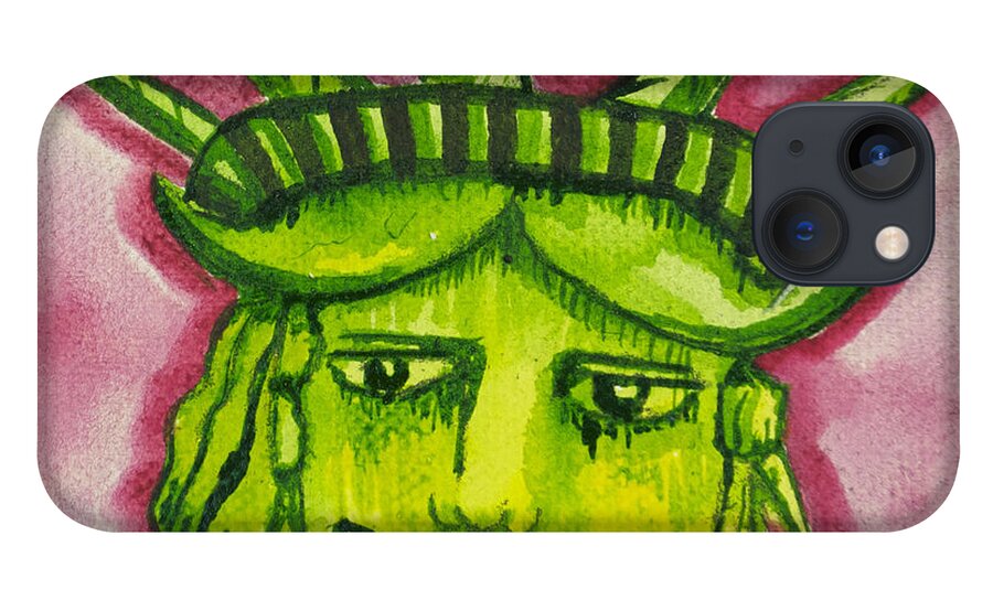 Lady Liberty iPhone 13 Case featuring the painting Lady Liberty Tillie by Patricia Arroyo