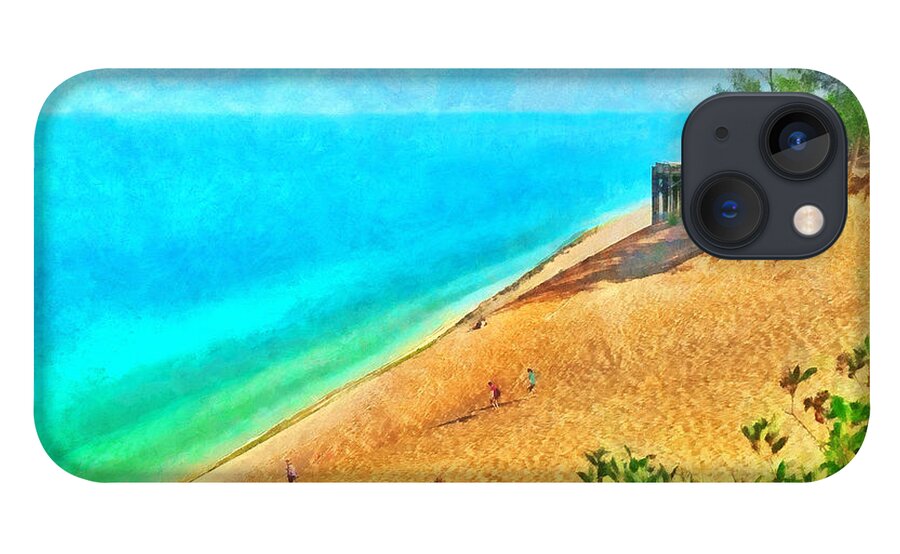 Sleeping Bear Dunes National Lakeshore iPhone 13 Case featuring the digital art Lake Michigan Overlook on the Pierce Stocking Scenic Drive by Digital Photographic Arts