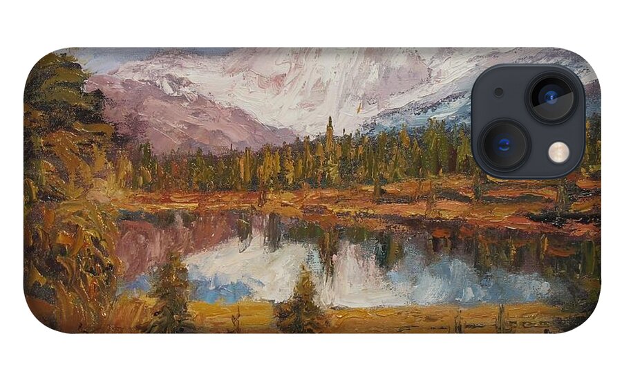 Sean Wu iPhone 13 Case featuring the painting Lake by Sean Wu