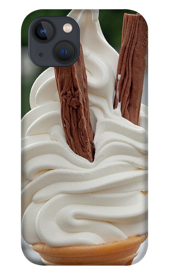 Temptation iPhone 13 Case featuring the photograph Large Vanilla Ice Cream And Cone by Kim Haddon Photography