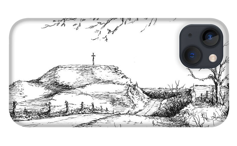 Hill iPhone 13 Case featuring the drawing Last Hill Home by Sam Sidders