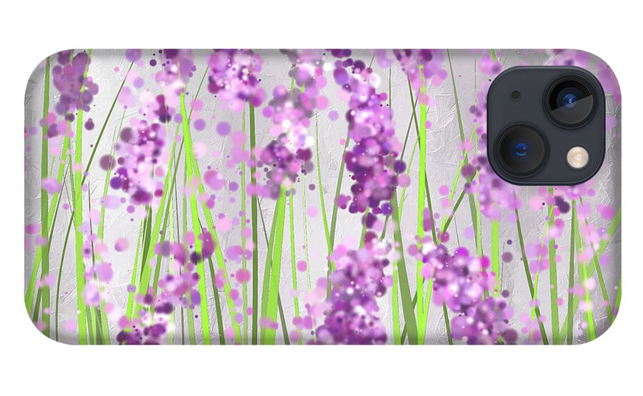 Lavender iPhone 13 Case featuring the painting Lavender Blossoms - Lavender Field Painting by Lourry Legarde