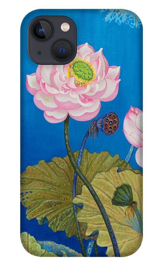 Buddha iPhone 13 Case featuring the painting Left part of the triptych Ripple effect by Yuliya Glavnaya