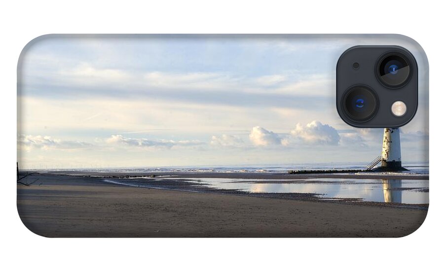  Silver Man iPhone 13 Case featuring the photograph Lighthouse at Talacre by Spikey Mouse Photography