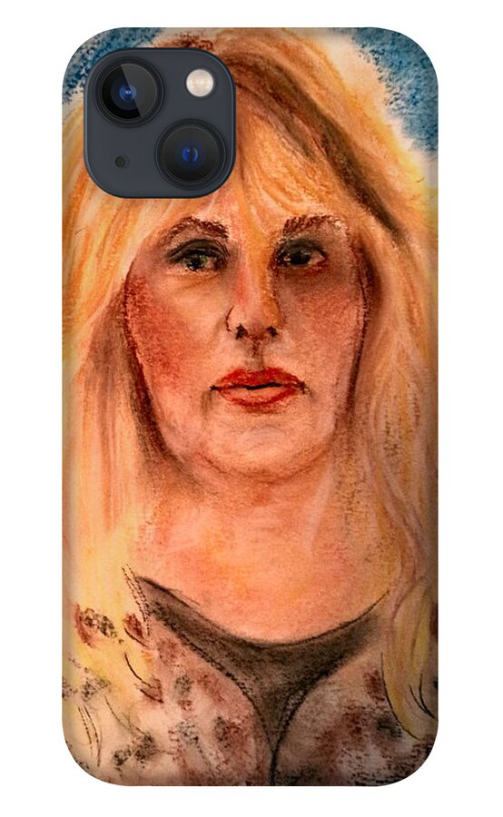 People iPhone 13 Case featuring the drawing LizBeth by Arlen Avernian - Thorensen