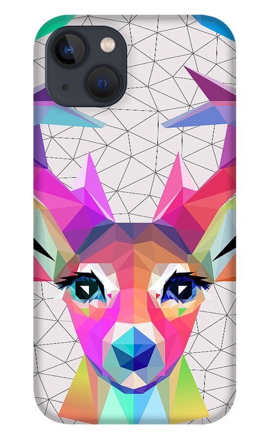 Deer iPhone 13 Case featuring the digital art Low Poly Art by Mark Ashkenazi