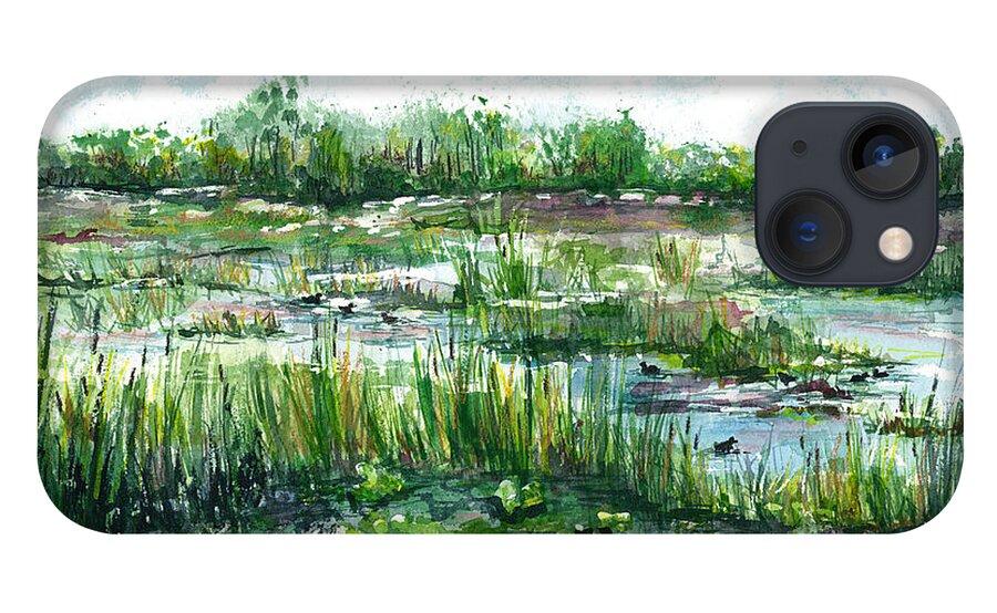 Marsh iPhone 13 Case featuring the painting Loxahatchee Marsh by Janis Lee Colon