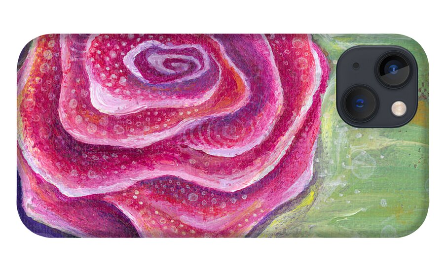 Rose iPhone 13 Case featuring the painting Lucky in Love by Tanielle Childers