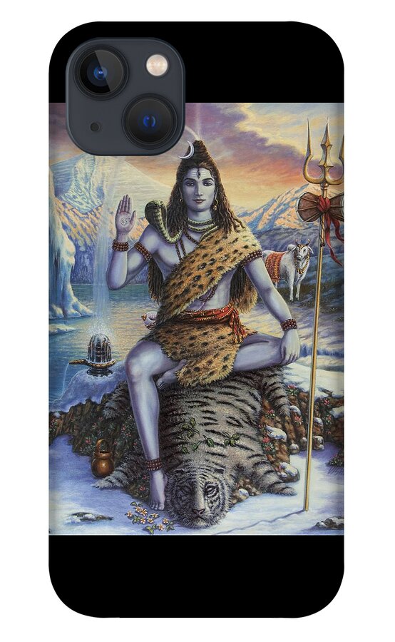 Shiva Images iPhone 13 Case featuring the painting Mahadeva Shiva by Vishnu Das