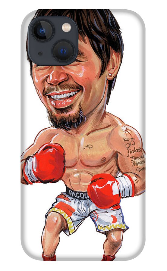 Emmanuel Dapidran Pacquiao iPhone 13 Case featuring the painting Manny Pacquiao by Art 