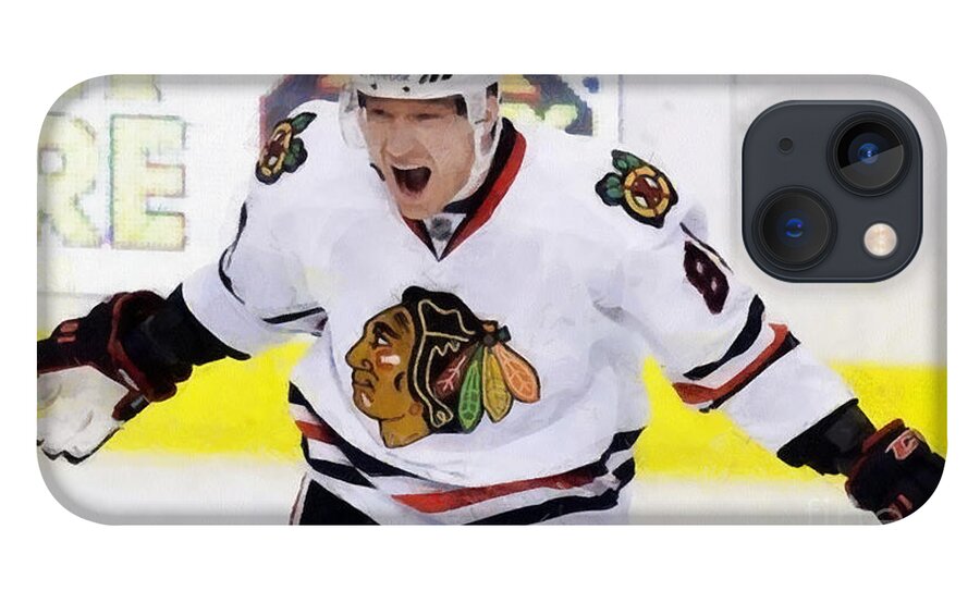 Marian Hossa iPhone 13 Case featuring the painting Marian Hossa by Vincent Monozlay