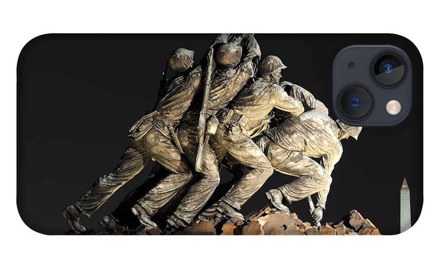 Us Marine Corps War Memorial iPhone 13 Case featuring the photograph Marine Corps War - Iwo Jima - Memorial by Gary Whitton