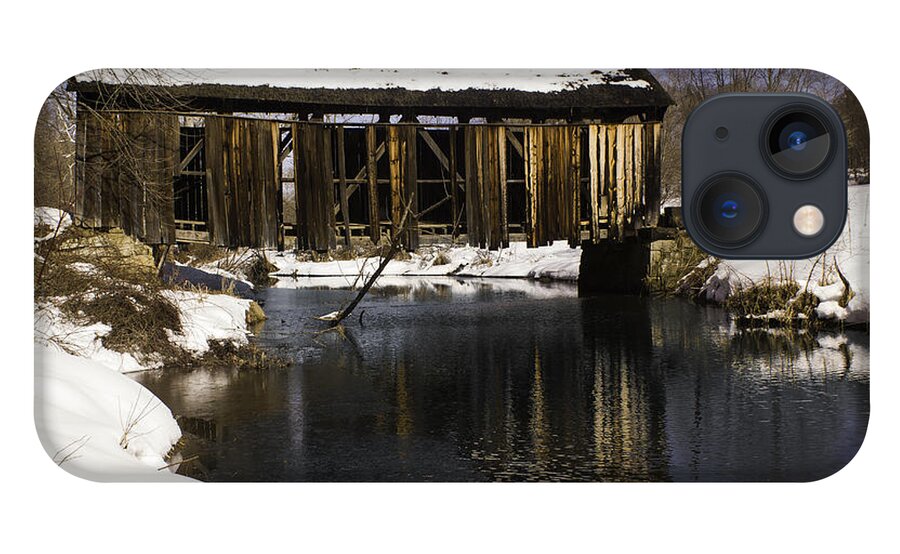 Americana iPhone 13 Case featuring the photograph McClelland Covered Bridge 35-15-02 by Robert Gardner