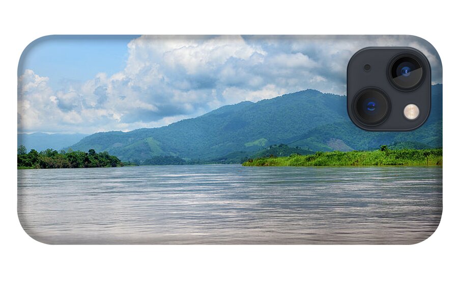 Scenics iPhone 13 Case featuring the photograph Mekong River At The Golden Triangle Laos by Pidjoe