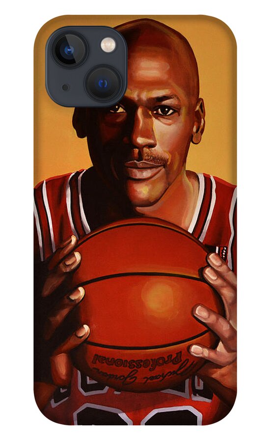 Michael Jordan iPhone 13 Case featuring the painting Michael Jordan 2 by Paul Meijering