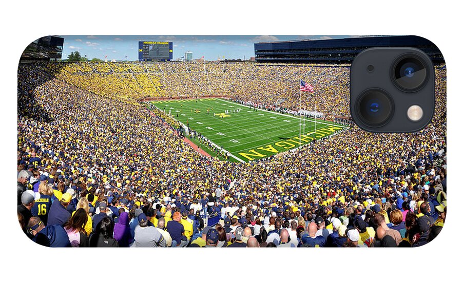 Michigan Stadium iPhone 13 Case featuring the photograph Michigan Stadium - Wolverines by Georgia Fowler