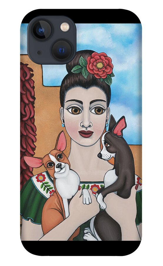 Chihuahua iPhone 13 Case featuring the painting Mis Carinos by Victoria De Almeida