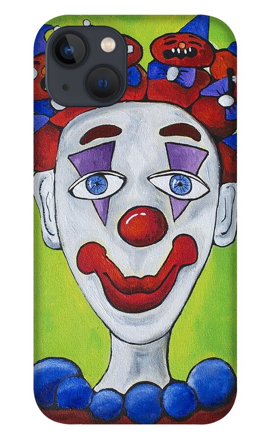 Circus iPhone 13 Case featuring the painting Miss.Curly Clown by Patricia Arroyo