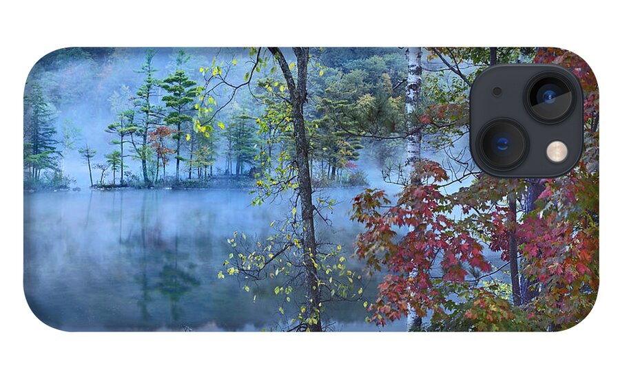 Tim Fitzharris iPhone 13 Case featuring the photograph Mist Over Lake Emerald Lake State Park by Tim Fitzharris
