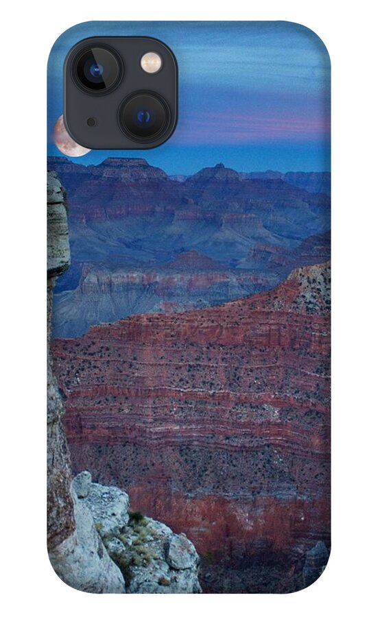 Moon Rise Grand Canyon iPhone 13 Case featuring the photograph Moon Rise Grand Canyon by Patrick Witz