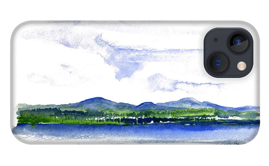Moosehead Lake iPhone 13 Case featuring the painting Moosehead Lake by Paul Gaj