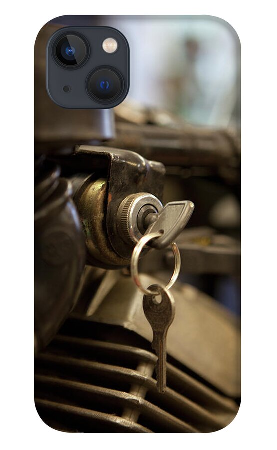 Berlin iPhone 13 Case featuring the photograph Motorcycle Key In Ignition by Andreas Schlegel
