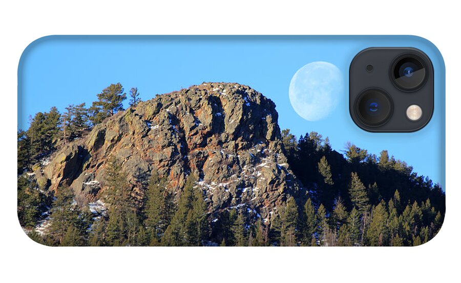 Setting Moon iPhone 13 Case featuring the photograph Mountain Moonset by Shane Bechler
