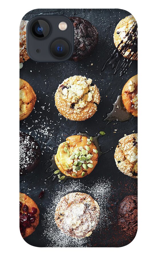 Nut iPhone 13 Case featuring the photograph Muffins With Nuts, Fruits And Chocolate by Eugene Mymrin