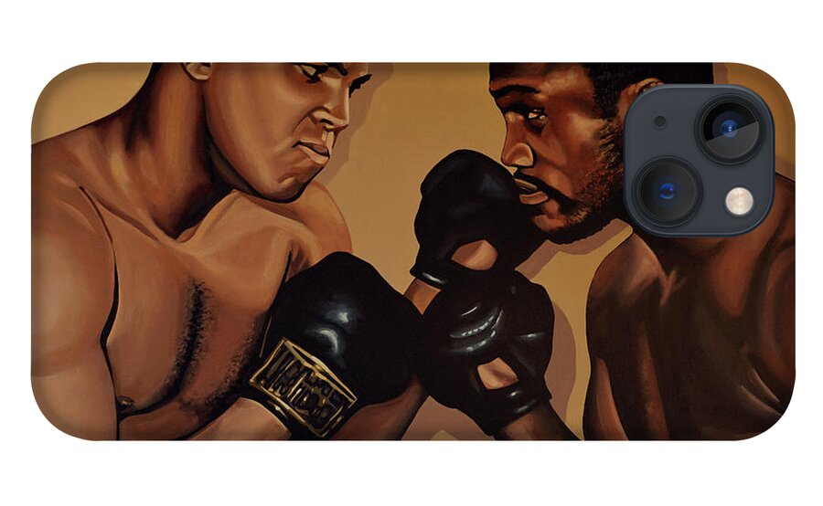 Mohammed Ali Versus Joe Frazier iPhone 13 Case featuring the painting Muhammad Ali and Joe Frazier by Paul Meijering
