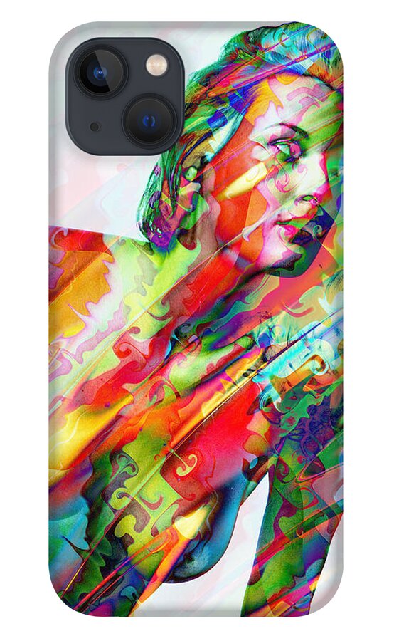 Myriad Of Colors iPhone 13 Case featuring the mixed media Myriad of Colors by Kiki Art