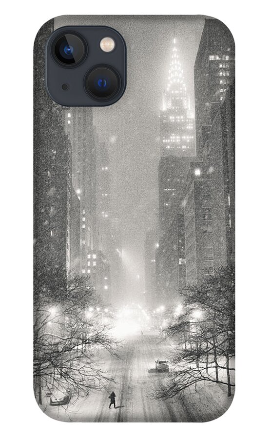 Nyc iPhone 13 Case featuring the photograph New York City - Winter Night Overlooking the Chrysler Building by Vivienne Gucwa