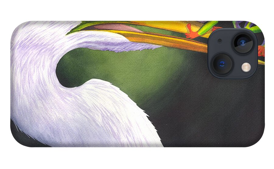Egret iPhone 13 Case featuring the painting Now What by Catherine G McElroy