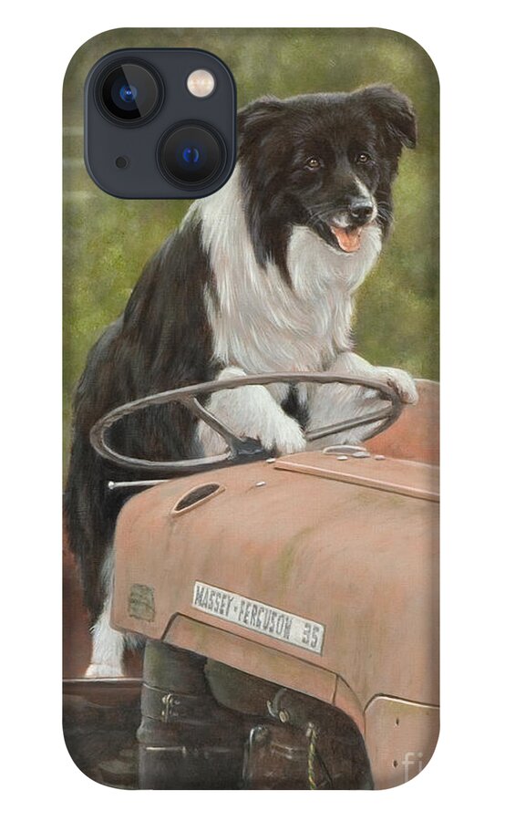 Dog Paintings iPhone 13 Case featuring the painting Off to work II by John Silver