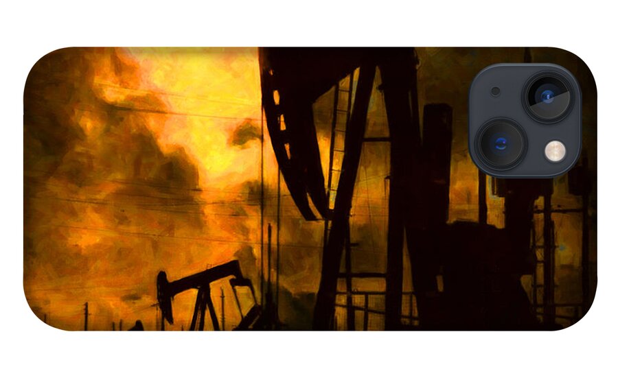 Oil Field iPhone 13 Case featuring the photograph Oil Pumps by Wingsdomain Art and Photography