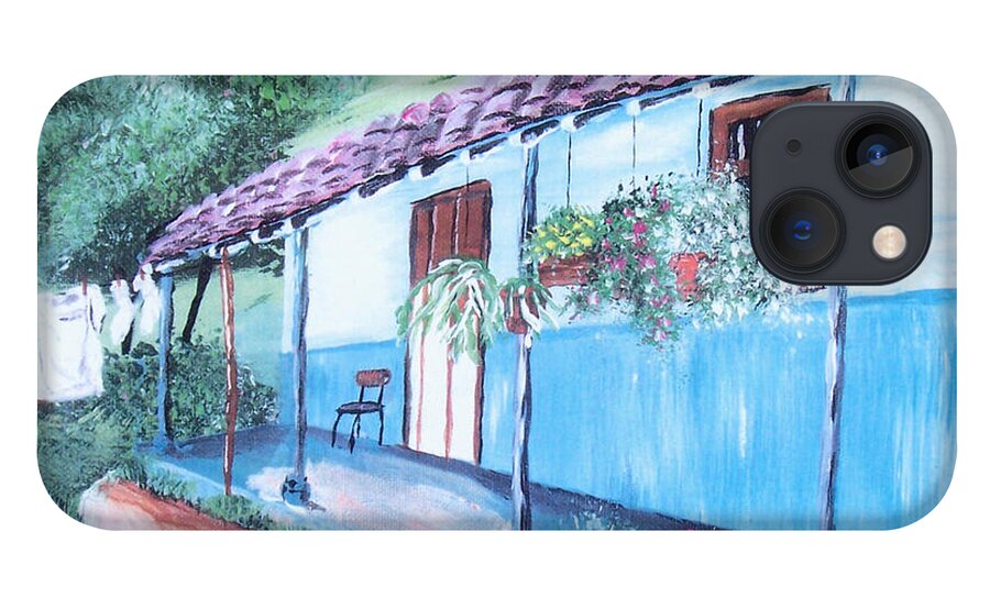Old Colombia Home iPhone 13 Case featuring the painting Old Colombia House by Luis F Rodriguez