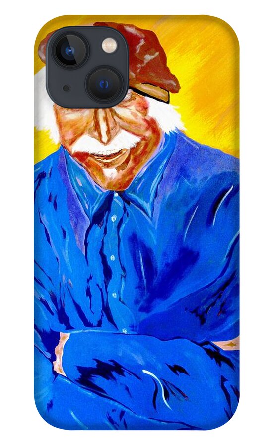 Original Acrylic Painting iPhone 13 Case featuring the painting Old Man Hawk-Artist Rendition by Bill Manson