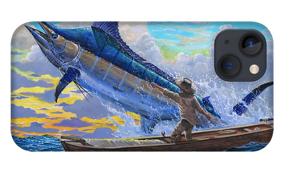 Marlin iPhone 13 Case featuring the painting Old Man and the Sea Off00133 by Carey Chen