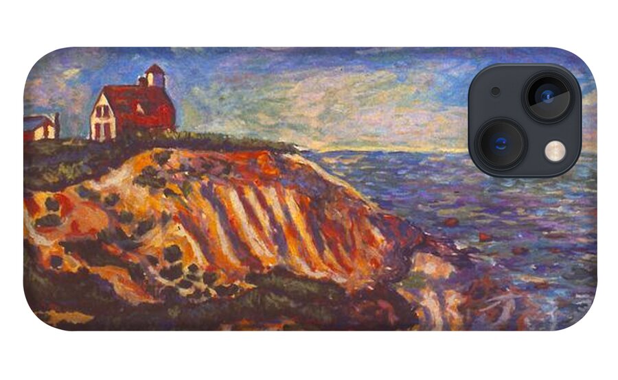 Homes iPhone 13 Case featuring the painting On a Cliff by Kendall Kessler