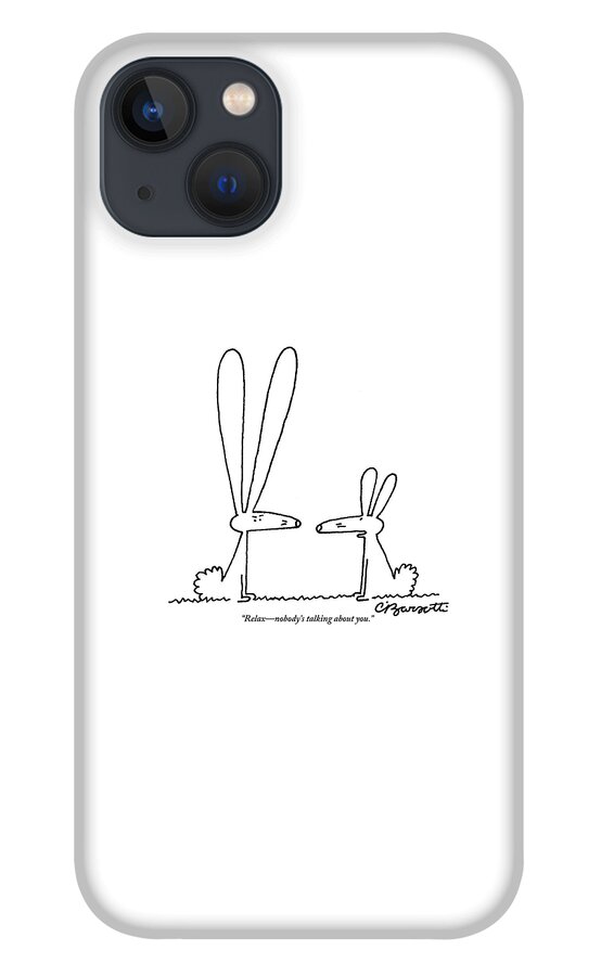 One Rabbit Talks To Another Rabbit Who Has Giant iPhone 13 Case
