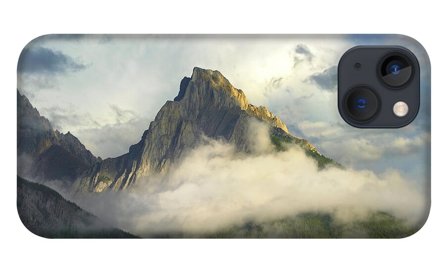 Feb0514 iPhone 13 Case featuring the photograph Opal Range In Fog Kananaskis Country by Tim Fitzharris