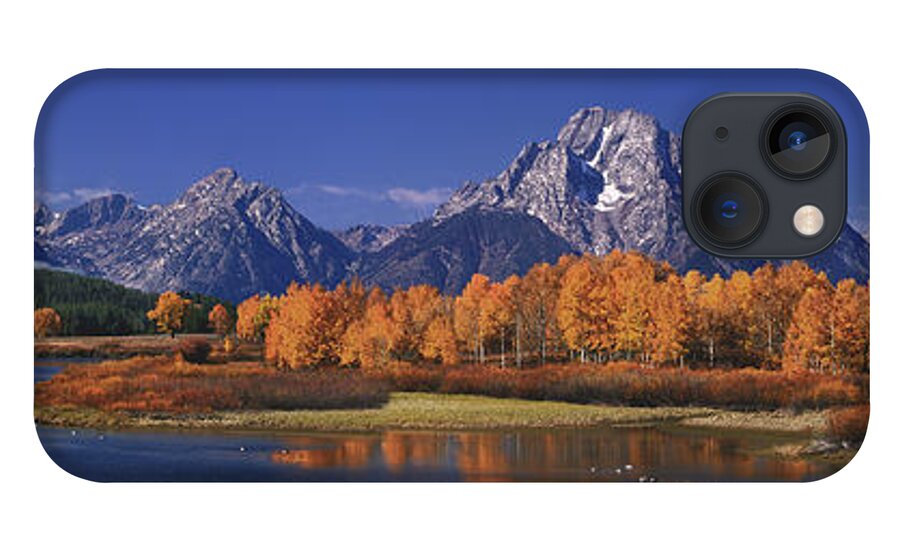 Grand Tetons National Park iPhone 13 Case featuring the photograph Panorama Fall Morning Oxbow Bend Grand Tetons National Park Wyoming by Dave Welling